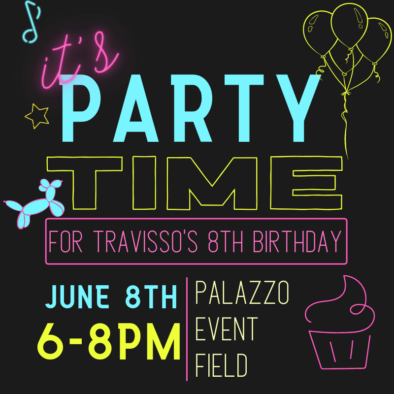Travisso Birthday Party Event Announcement